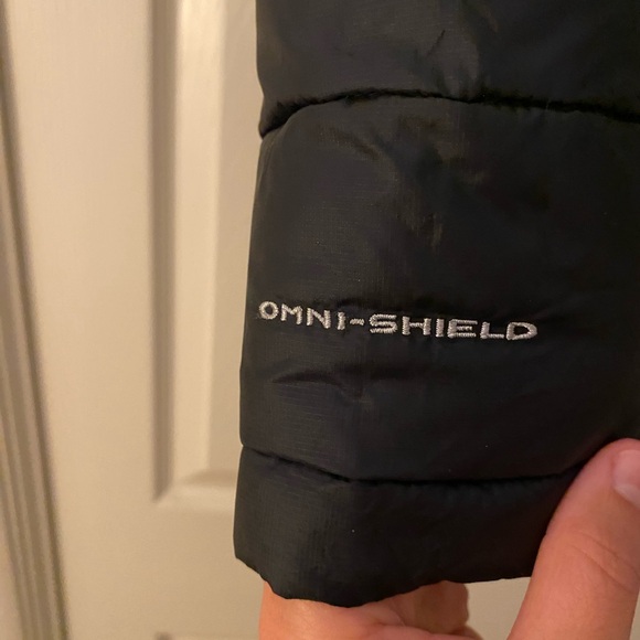 Columbia Powder Pillow Black Puffer Hooded Jacket Woman’s Size Medium Ski Snow - Picture 6 of 6